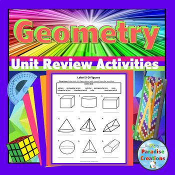 Preview of Geometry Unit Review Booklet