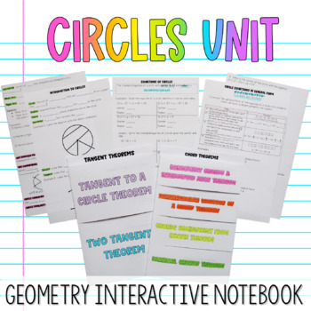 Preview of Circles Interactive Notebook Unit Bundle