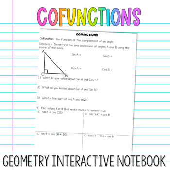 Preview of Cofunctions Interactive Notebook