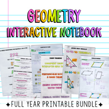 Preview of Geometry Interactive Notebook Full Year Printable Bundle