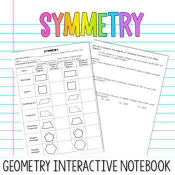 Preview of Line & Rotational Symmetry Interactive Notebook