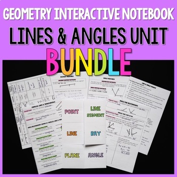 Preview of Introduction to Geometry Interactive Notebook Unit Bundle - Lines and Angles