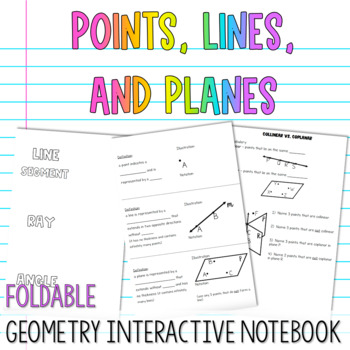 Preview of Points, Lines, and Planes Interactive Notebook - FREE