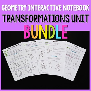 Preview of Geometry Interactive Notebook:  Transformations Unit Bundle