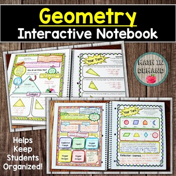 Preview of Geometry Interactive Notebook with Guided Notes and Examples