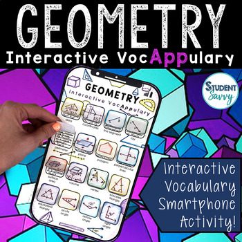 Preview of Geometry Activity Math Vocabulary Activities Craft Art 4th 5th 6th Grade Project