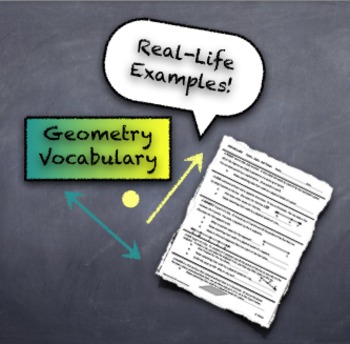 Preview of Geometry Introductory Vocabulary with Real-World Connections