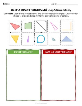 Preview of Geometry: Is it a Right Triangle? - Drag & Drop Sorting Activity (Online Tool)