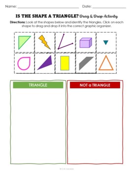 Preview of Geometry: Is it a Triangle - Drag & Drop Sorting Activity (Online Tool)