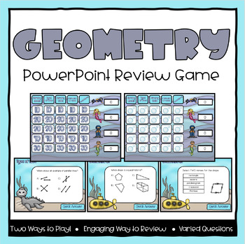 Preview of Geometry Jeopardy Math Review Game - Fourth Grade
