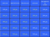 Geometry Jeopardy Game Middle School