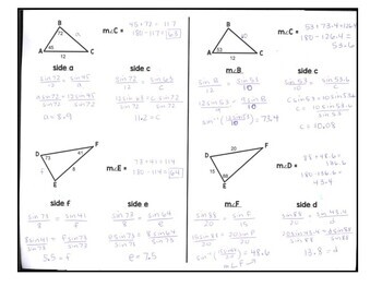 Geometry - Law of Sines Foldable by iteachalgebra | TpT