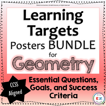 Preview of Geometry Learning Targets Bundle - CCSS Aligned - Student-Friendly Language