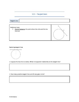 Preview of Geometry Lesson Sheets for Google Docs/Microsoft Word - Circle Theorems