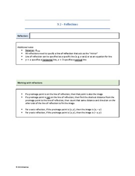 Preview of Geometry Lesson Sheets for Google Docs/Microsoft Word - Transformations