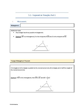 Preview of Geometry Lesson Sheets for Google Docs/Microsoft Word - Triangle Theorems