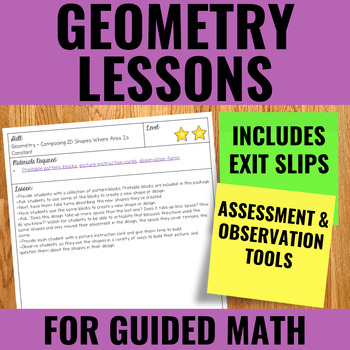 Preview of Geometry Lessons for Guided Math | 2020 Ontario Math and CCSS Aligned