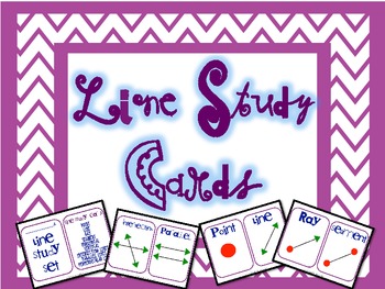 Preview of Geometry Line Study Cards and Activity, Types of Lines