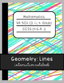 Geometry: Lines Interactive Notebook and Posters