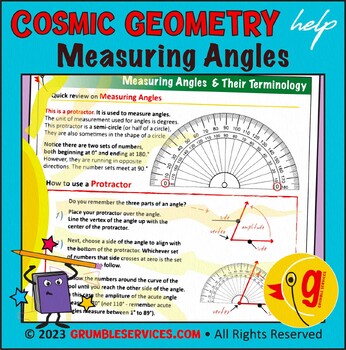Preview of Measurement: Line & Angle Terminology Measuring Angles with Protractors Geometry