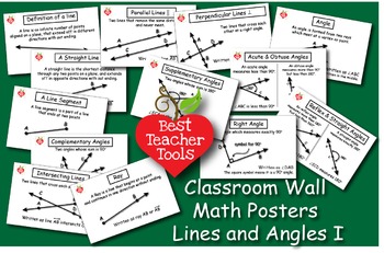 Preview of Geometry Posters, Math Concept Posters, Lines & Angles Wall Posters, AMB-2000