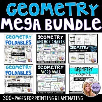 Preview of Geometry MEGA BUNDLE - Foldables, Activities, Anchor Charts, HW, & More
