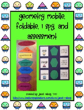 Preview of Geometry Made Fun Craftivity and Foldable with Assessment