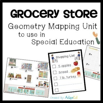 Preview of Grocery Store Geometry Mapping Unit for Special Education