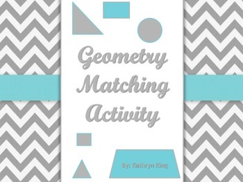Preview of Geometry Match Up Math Cut and Paste Center Activity
