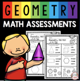 Geometry Math Assessment - Kindergarten Shapes and 3D Soli