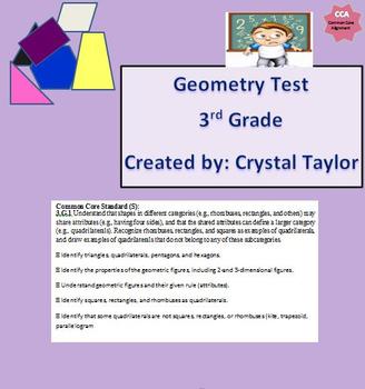 Preview of Geometry Math Assessment: Multiple Choice Questions: Common Core Aligned