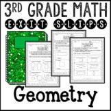 Geometry Shape Attributes Math Exit Slips 3rd Grade Common Core