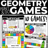 No Prep Geometry Games - Printable Geometry Math Games