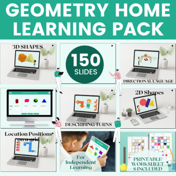 Preview of Geometry Math Lesson Bundle | Kindergarten | Digital Lessons