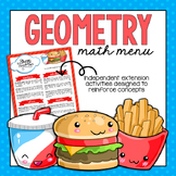 Geometry Math Menu | Independent Extension Activities