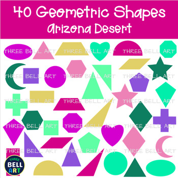 Preview of Geometry Math Shapes 40 Geometric Art Clipart {Three Bell Art} Arizona Desert
