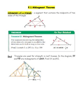 Preview of Geometry McDougal Littell Chapter 5 Lesson Notes and KEYS