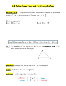 Preview of Geometry McDougal Littell Chapter 6 Lesson Notes and KEYS