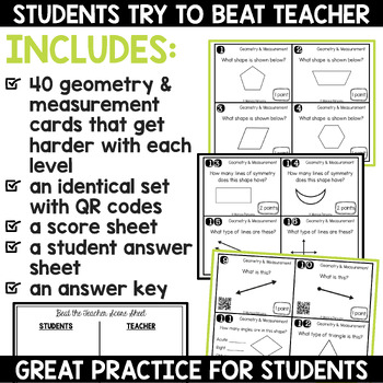 Geometry & Measurement Game: Beat the Teacher by Monica Parsons | TpT