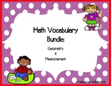 Geometry & Measurement Vocabulary Bundle 3rd Grade