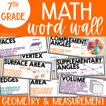 Geometry & Measurement Word Wall & Graphic Organizer 7th Grade Math