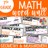 Geometry & Measurement Word Wall & Graphic Organizer 7th G