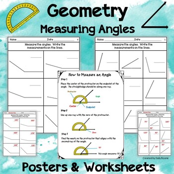 Preview of Geometry - Measuring Angles Worksheets