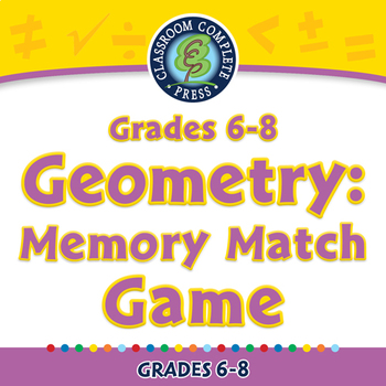 Preview of Geometry: Memory Match Game - NOTEBOOK Gr. 6-8