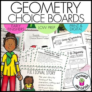 Preview of Geometry Menu Choice Boards for Differentiation, Enrichment and Early Finishers