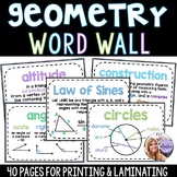 Geometry - Middle School & High School - 40 Page Word Wall