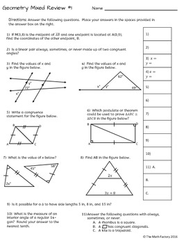 geometry mixed review worksheet by teach me i m yours tpt