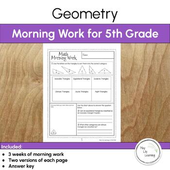 Preview of Geometry Morning Work for 5th Grade