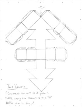 Preview of Geometry Nets - Christmas Tree Pattern Foldable