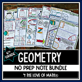 Geometry No Prep Guided Note Bundle 6th Grade